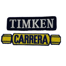 Vintage Motorsport Auto Racing Sponsor Patches CARRERA Shocks TIMKEN Bearings picture