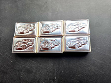 6 SWEDEN VINTAGE SILVER FOIL AUBURN CAR MATCHBOX MATCHES picture