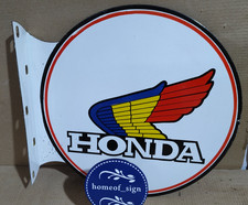 Honda Porcelain Enamel Sign 19.5 x 17 Inches 2 Sides picture