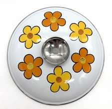 Vintage Nasco Enamel Daisy Lid Retro Flower Power Buttercup Gourmet Cookware 9