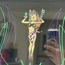 Original Jeff Styles Pinstripe Art Mirror Pinup Hot Rod Outriders Car Club SoCal picture