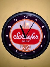 Schaefer Beer Man Cave Bar Advertising Clock Sign picture