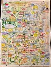 2016 Sebastian Florida Cartoon Poster Map 18x24 Pelican Island Treasure Coast picture