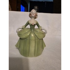 Vintage 1920's ERPHILA Germany Madame Pompadour Dresser Doll Trinket Box picture