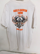 D7 - Harley Davidson Mens White S/S Shirt XL Torino Italy picture