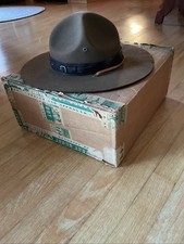 Vtg Boy Scout Official Stetson Scout Master Hat 7 1/2” W/ Pin & Orig Box picture