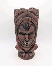 Papua-San Tiki Mug By Tiki Farm and Tank Red Tiki Bar Mask Red Glaze picture