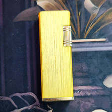 Vintage Nesor Butane Lighter Gold Tone Brushed Bark Texture Korea - Parts Repair picture