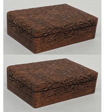 Box Sheesham Wood Hinged Top Hand Carved 5