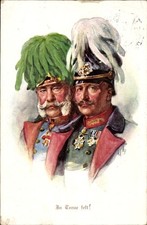 Artist Postcard Kaiser Wilhelm II, Emperor Franz Joseph I., in loyalty... - 11321753 picture