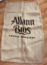 XL Coffee Roasters Allann Bros Burlap Sack Crafting Fabric Cottage Shabby Cafe picture