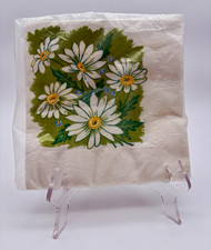 Vintage NOS S.S. Kresge Daisy Floral Facial Tissue Napkins 3-Ply Pack 20 7” picture