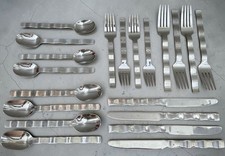 VHTF Vintage Retroneu 20 Piece Flatware Set Whitewater Stainless 18/10 Korea GUC picture