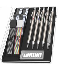 - Metal Mechanical Pencil Set with Lead and Eraser Refills, 5 Sizes picture