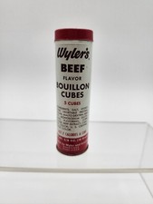 Vintage Wyler's Beef Flavor Bouillon Cubes 5/8 oz. Metal 3.5 in. Advertising Tin picture