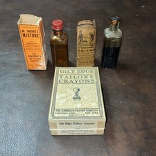 Vintage Possibly Antique Medication Tincture Crayon Box Bottle Collection picture