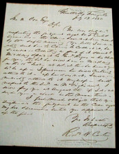 CIVIL WAR  VIRGINIA CAPTAIN RICHARD CARTER  LETTER GLEN VALLEY FAUQUIER VA 1830 picture