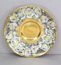 RARE Vtg Paragon Double Warrant Gold White Rose Teacup Saucer ONLY A1584 Fancy picture