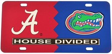 Alabama + Florida House Divided Split License Plate Tag [Red/Blue - Car/Truck] picture