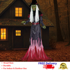 12' Animated Witch LED Blinking Eyes Motion Sensor Sound Halloween Prop Decor picture