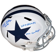 Bob Lilly Autographed Dallas Cowboys (White Throwback) Deluxe Full Size Helmet w picture