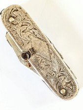 Ladies Sterling Silver Repoussé 4-Tool SHARP Pocket Knife 2