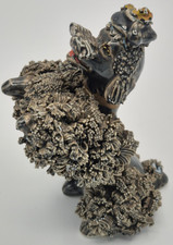 Vintage Spaghetti Poodle Figurine Dark Charcoal & Tan Ceramic 4