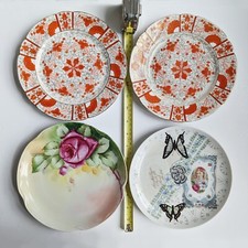 VTG Lot 4 Salad Plates J&C Bavaria Louise, Pair Red Crown Marked, GVanderbilt picture