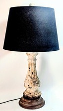 Antique Architectural Salvage Cast Iron Table Lamp Heavily Distressed Wabi Sabi picture