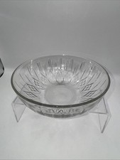 VTG Clear Glass 7.5” Diameter Serving Bowl Diamond Pattern Design Pressed picture