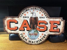Case Farm Machinery Sign Tractor Eagle Vintage Style Wall Decor 15x22”Embossed picture