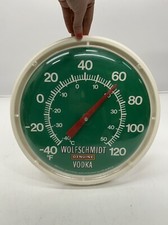 Vtg Wolfschmidt Genuine Vodka Round Wall Plastic Thermometer Advertising As Is picture
