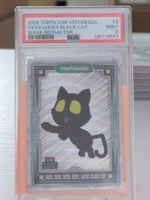 VERY, LUCKY BLACK CAT PSA 9 2025 TOPPS CHROME VEEFRIENDS #3 WAVE REFRACTOR /150 picture