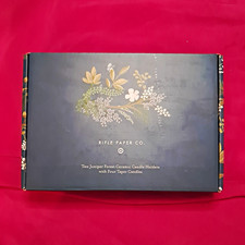 Rifle Paper Co. Ceramic Candle Holder Set w/ 4 Taper Candles Floral Peacock picture