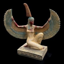Rare Ancient Egyptian Antique Goddess Maat Statue Unique Pharaonic Egyptian BC picture