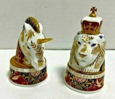 ROYAL WORCESTER SNUFFER HERALDIC LION AND UNICORN GOLDEN JUBILEE 2002 #527/750 picture