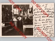 c1909 Interior View Bargain Store Womens Mens Clothes ADVERTISING SIGNS RPPC picture
