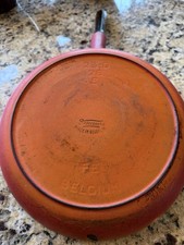 Vintage 50s To 60s Descoware Made In Belgium Enamel Vintage Fry Pan 11” Orange picture