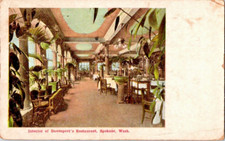 Antique Spokane, Washington (WA) Davenport Hotel Restaurant posted 1913 picture