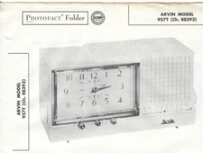 1956 ARVIN 957T AM Tube CLOCK RADIO Photofact SERVICE MANUAL Receiver RE393 picture