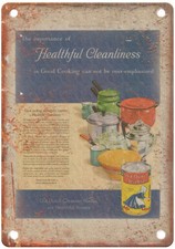Vintage 1929 OLD DUTCH Cleanser Soap Ad Reproduction Metal Sign ZF399 picture