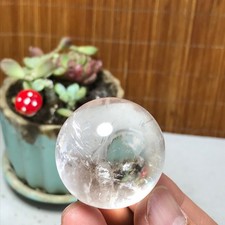 35mm NATURAL Clear White Crystal quartz rainbow Semi-Precious Ball 66g A3935 picture