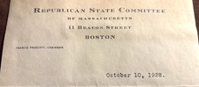 1928 Invitation Lunch w Presidential Candidate HERBERT HOOVER In Boston MA picture