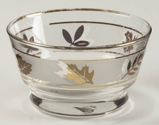 Libbey Glass Company Golden Foliage Footed Dessert Dish 323274 picture