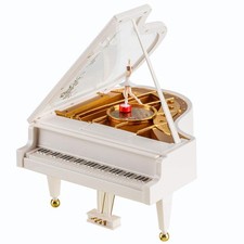 Hvogvok Ballerina Music Boxï¼ŒPiano Music Box for Women Girls White Valentine... picture