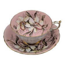 Paragon Double Warrant ORCHID Teacup & Saucer Pink England Excellent Condition picture