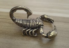 Brass Scorpion Figurine - EDC Desk Pet & Gothic Decor - Antiqued Metal Sculpture picture