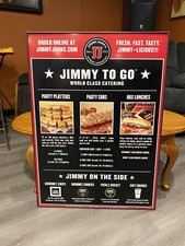 AUTHENTIC 2005 JIMMY JOHN'S ADVERTISING SIGN FRANCHISE SIGN LARGE 26”x 36