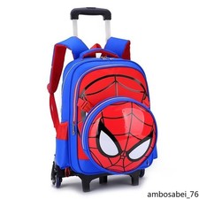 Spiderman Boys Kids Backpack Luggage Gift Trolley Bag Rolling Suitcase surprised picture