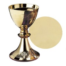 Chalices, Etched Celtic Cross Chalice with Paten (USUALLY SHIPS WITHIN 2 DAYS) picture